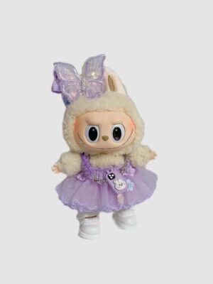 LABUBU Clothes Purple Dress Bowknot Outfit (No Dolls)